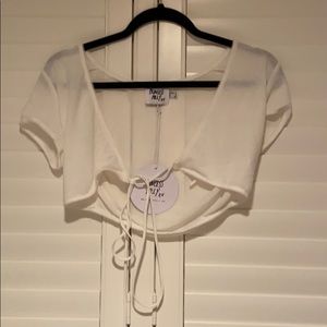 white tie white shirt never worn size medium